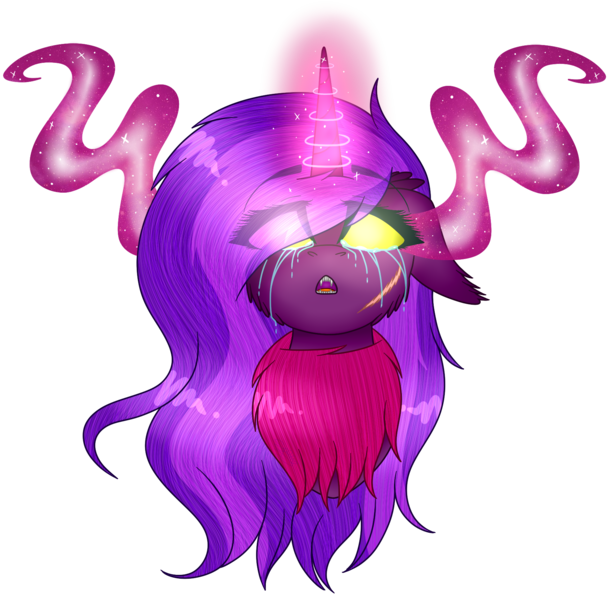 Size: 1757x1719 | Tagged: safe, artist:speedpurple26, derpibooru import, oc, oc:alexandra, alicorn, draconequus, hybrid, pony, glowing eyes, glowing horn, horn, hybrid oc, image, png, simple background, solo, sombra eyes, transparent background