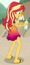 Size: 248x544 | Tagged: safe, derpibooru import, screencap, sunset shimmer, valhallen, equestria girls, equestria girls series, x marks the spot, clothes, cropped, image, png, sarong, sleeveless, swimsuit