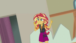 Size: 1280x720 | Tagged: safe, derpibooru import, edit, edited screencap, screencap, sunset shimmer, constructive criticism, equestria girls, equestria girls series, animated, credits, female, geode of empathy, geode of super strength, goggles, hammer, hard hat, i will always love you, image, magical geodes, meme, music, ouch, screaming, webm, whitney houston