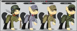 Size: 1280x512 | Tagged: safe, artist:brony-works, derpibooru import, earth pony, pony, clothes, dadao, female, glasses, helmet, image, jpeg, kuomintang, mare, republic of china, solo, sword, uniform, weapon
