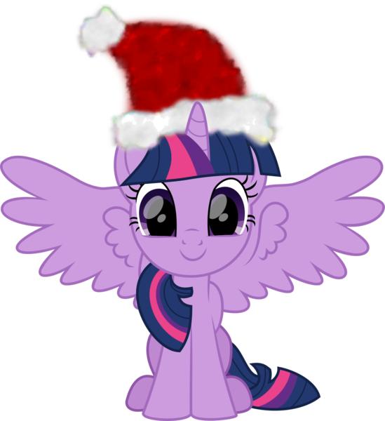 Size: 1406x1536 | Tagged: safe, artist:lincolnbrewsterfan, derpibooru import, part of a set, twilight sparkle, alicorn, christmas, cute, derpibooru exclusive, happy, hat, holiday, image, inkscape, lincolnbrewsterfan is trying to murder us, lincolnbrewsterfan's christmas ponies, looking at you, png, santa hat, simple background, sitting, smiling at you, solo, .svg available, transparent background, twiabetes, twilight sparkle (alicorn), vector, weapons-grade cute, winter