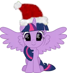 Size: 1406x1536 | Tagged: safe, artist:lincolnbrewsterfan, derpibooru import, part of a set, twilight sparkle, alicorn, christmas, cute, derpibooru exclusive, happy, hat, holiday, image, inkscape, lincolnbrewsterfan is trying to murder us, lincolnbrewsterfan's christmas ponies, looking at you, png, santa hat, simple background, sitting, smiling at you, solo, .svg available, transparent background, twiabetes, twilight sparkle (alicorn), vector, weapons-grade cute, winter