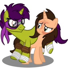 Size: 640x611 | Tagged: safe, artist:lynnthenerdkitty, derpibooru import, oc, oc:small brooke, ponified, pony, unicorn, crossover, donatello, image, png, teenage mutant ninja turtles