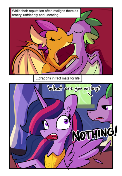 Size: 1728x2484 | Tagged: safe, artist:tjpones, derpibooru import, princess twilight 2.0, smolder, spike, twilight sparkle, twilight sparkle (alicorn), alicorn, dragon, comic:mating season, the last problem, afterglow, aftersex, casual nudity, caught, comic, cuddling, discussion in the comments, ear fluff, female, hug, image, jewelry, lidded eyes, male, naked hug, nudity, older, older twilight, open mouth, png, regalia, shipper on deck, shipping, sleeping, sleeping in the nude, spolder, straight, twilight the shipper