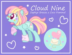 Size: 2016x1568 | Tagged: safe, artist:sakurainu2715, derpibooru import, oc, oc:cloud nine, pegasus, pony, female, image, mare, offspring, parent:coco pommel, parent:zephyr breeze, parents:cocobreeze, png, solo