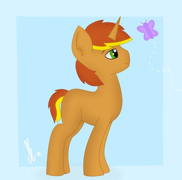 Size: 1280x1270 | Tagged: safe, artist:embermare, artist:emberstoneeqf, derpibooru import, oc, oc:radray, unicorn, cute, image, jpeg, male, side view, simple background, solo