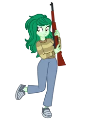 Size: 1280x1707 | Tagged: safe, artist:gmaplay, derpibooru import, wallflower blush, equestria girls, gun, image, m1 garand, png, rifle, simple background, solo, transparent background, weapon