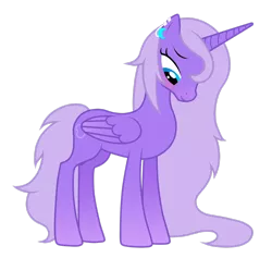 Size: 2514x2386 | Tagged: safe, artist:jennieoo, derpibooru import, oc, oc:lavender heart, alicorn, commission, image, long hair, piercing, png, show accurate, shy, simple background, solo, transparent background, vector