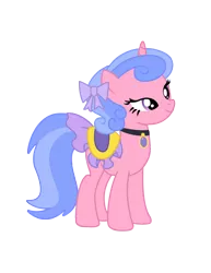 Size: 1724x2232 | Tagged: safe, artist:three uncle, derpibooru import, royal ribbon, pony, unicorn, sweet and elite, background pony, bow, cute, female, hair bow, image, jewelry, mare, png, saddle, simple background, solo, tack, transparent background