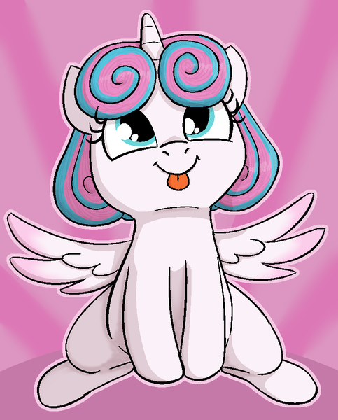 Size: 812x1008 | Tagged: safe, artist:heretichesh, derpibooru import, princess flurry heart, alicorn, pony, cute, female, filly, flurrybetes, image, looking at you, mlem, png, silly, smiling, solo, tongue out, weapons-grade cute, wings