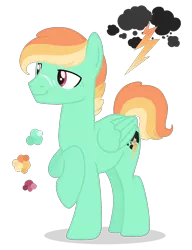 Size: 1200x1564 | Tagged: safe, artist:magicuniclaws, derpibooru import, pegasus, pony, image, magical lesbian spawn, male, offspring, parent:lightning dust, parent:minty, png, simple background, solo, stallion, transparent background