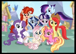 Size: 1280x915 | Tagged: safe, artist:star-gaze-pony, derpibooru import, luster dawn, oc, oc:apple spice, oc:asteria glimt, oc:chili con carnival, oc:concord, oc:dashing aurora, oc:sparking wave, oc:spectra, dracony, dragon, earth pony, hybrid, pegasus, pony, unicorn, female, image, interspecies offspring, jpeg, lying down, mare, offspring, parent:applejack, parent:caramel, parent:cheese sandwich, parent:discord, parent:flash sentry, parent:fluttershy, parent:pinkie pie, parent:rainbow dash, parent:rarity, parent:soarin', parent:spike, parent:twilight sparkle, parents:carajack, parents:cheesepie, parents:discoshy, parents:flashlight, parents:soarindash, parents:sparity, prone