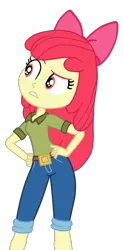 Size: 1242x2500 | Tagged: safe, artist:gmaplay, derpibooru import, apple bloom, eqg summertime shorts, equestria girls, the canterlot movie club, hand on hip, hips, image, png, simple background, solo, transparent background