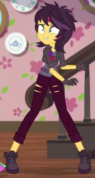 Size: 374x697 | Tagged: safe, derpibooru import, screencap, sunset shimmer, costume conundrum, costume conundrum: applejack, equestria girls, equestria girls series, spoiler:eqg series (season 2), clothes, converse, cropped, female, image, png, shoes, shrunken pupils, solo, vampire shimmer