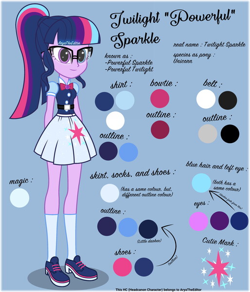 Size: 3000x3500 | Tagged: safe, artist:aryatheeditor, derpibooru import, sci-twi, twilight sparkle, equestria girls, beautiful, bowtie, clothes, cutie mark, cutie mark on clothes, design, digital art, female, geode of telekinesis, glasses, headcanon, heterochromia, image, jewelry, jpeg, magical geodes, nerd, outfit, pendant, powerful sparkle, reference sheet, sheet, shirt design, shoes, skirt, sneakers, socks, solo, stand, standing