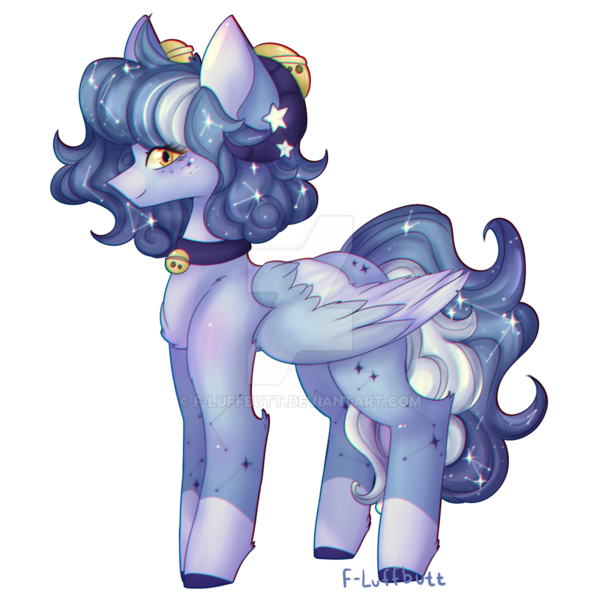 Size: 1600x1600 | Tagged: safe, artist:f-luffbutt, derpibooru import, oc, oc:cepheus, pegasus, pony, deviantart watermark, ethereal mane, female, image, mare, obtrusive watermark, png, simple background, solo, starry mane, transparent background, two toned wings, watermark, wings