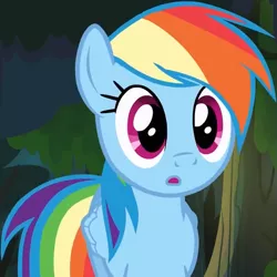 Size: 589x589 | Tagged: safe, derpibooru import, screencap, rainbow dash, pegasus, pony, daring don't, :o, cropped, female, image, mare, open mouth, png, solo