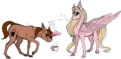 Size: 1280x623 | Tagged: safe, artist:alissa1010, derpibooru import, oc, oc:coffee, oc:mio, pegasus, pony, unicorn, coffee, coffee mug, duo, female, freckles, image, levitation, magic, mare, mug, png, telekinesis