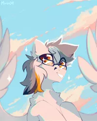Size: 1200x1500 | Tagged: safe, artist:mirtash, derpibooru import, oc, oc:kej, unofficial characters only, pegasus, pony, glasses, image, jpeg, solo