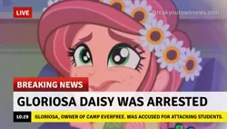 Size: 713x404 | Tagged: safe, derpibooru import, edit, edited screencap, screencap, gloriosa daisy, equestria girls, legend of everfree, bad end, break your own news, breaking news, crying, gloriosabuse, image, jpeg, sad, solo