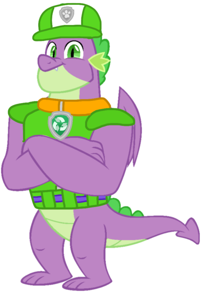 Size: 726x1043 | Tagged: safe, artist:徐詩珮, derpibooru import, edit, vector edit, spike, dragon, series:sprglitemplight diary, series:sprglitemplight life jacket days, series:springshadowdrops diary, series:springshadowdrops life jacket days, my little pony: the movie, alternate universe, clothes, gigachad spike, image, male, older, older spike, paw patrol, png, rocky (paw patrol), simple background, solo, transparent background, vector, winged spike