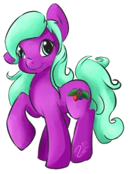 Size: 2108x2845 | Tagged: safe, artist:artbleed, derpibooru import, oc, unofficial characters only, earth pony, pony, earth pony oc, female, image, mare, png, raised hoof, signature, simple background, smiling, solo, transparent background