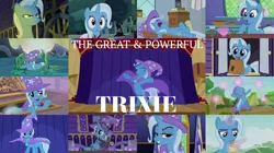 Size: 1956x1099 | Tagged: safe, derpibooru import, edit, edited screencap, editor:quoterific, screencap, trixie, pony, unicorn, a horse shoe-in, all bottled up, boast busters, magic duel, no second prances, road to friendship, student counsel, the ending of the end, to change a changeling, to where and back again, amulet, bag, belly, bipedal, cape, chains, clothes, cup, food, glowing horn, hat, horn, image, jewelry, lock, magic, magic aura, open mouth, pepper, png, saddle bag, sleeping, spoon, t pose, teacup, trixie's cape, trixie's hat, y pose