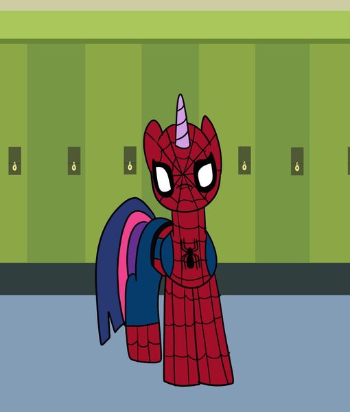 Size: 1280x1506 | Tagged: safe, artist:platinumdrop, derpibooru import, twilight sparkle, unicorn, halloween, holiday, image, jpeg, request, spider-man, unicorn twilight