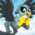 Size: 2048x2048 | Tagged: safe, artist:whitequartztheartist, derpibooru import, gabby, gryphon, beak, cute, female, flying, gabbybetes, high res, image, looking at you, open beak, open mouth, open smile, png, solo, sweet dreams fuel