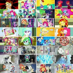 Size: 1080x1080 | Tagged: safe, artist:jericollage70, derpibooru import, edit, edited screencap, screencap, angel bunny, apple bloom, applejack, big macintosh, bulk biceps, flash sentry, fluttershy, opalescence, pinkie pie, princess celestia, rainbow dash, rarity, ray, sci-twi, scootaloo, spike, sunset shimmer, sweetie belle, tank, torch song, trixie, twilight sparkle, vinyl scratch, winona, cat, dog, rabbit, tortoise, a photo booth story, coinky-dink world, epic fails (equestria girls), eqg summertime shorts, equestria girls, get the show on the road, good vibes, leaping off the page, mad twience, make up shake up, monday blues, pet project, raise this roof, shake things up!, steps of pep, subs rock, the art of friendship, the canterlot movie club, animal, clothes, converse, cutie mark crusaders, humane five, humane seven, humane six, image, jpeg, principal celestia, shoes, spike the dog