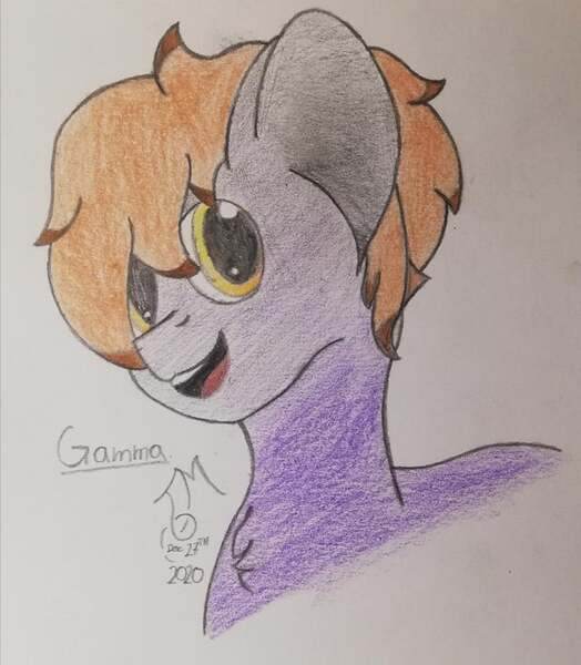 Size: 640x733 | Tagged: safe, artist:toli mintdrop, derpibooru import, oc, oc:gamma(tm), unofficial characters only, earth pony, pony, image, jpeg, solo, traditional art