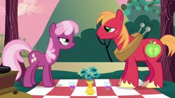 Size: 1280x720 | Tagged: safe, derpibooru import, screencap, big macintosh, cheerilee, pony, hearts and hooves day (episode), duo, image, looking at each other, png