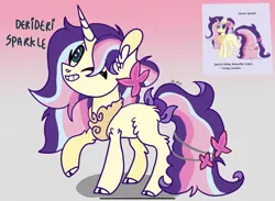 Size: 2284x1668 | Tagged: safe, artist:caramelbolt24, derpibooru import, oc, unofficial characters only, pony, unicorn, abstract background, chest fluff, cloven hooves, duo, ear fluff, female, grin, horn, image, jpeg, magical lesbian spawn, mare, offspring, one eye closed, parent:fluttershy, parent:twilight sparkle, parents:twishy, raised hoof, signature, smiling, unicorn oc, wink