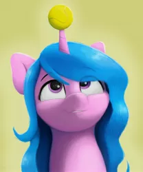 Size: 3074x3696 | Tagged: safe, artist:ljdamz1119, derpibooru import, izzy moonbow, pony, unicorn, ball, female, g5, high res, horn, horn guard, horn impalement, hornball, image, izzy's tennis ball, jpeg, looking up, mare, solo, tennis ball