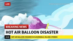 Size: 1280x720 | Tagged: safe, derpibooru import, edit, edited screencap, screencap, wonderbolts academy, bad end, breaking news, break your own news, hot air balloon, image, implied death, png, twinkling balloon