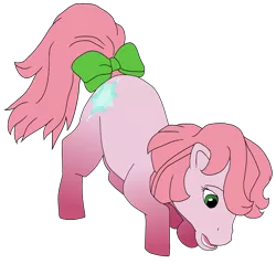 Size: 2813x2694 | Tagged: safe, artist:muhammad yunus, derpibooru import, pony, unicorn, my little pony 'n friends, season 1, aelita schaeffer, base used, bow, code lyoko, female, g1, image, mare, open mouth, png, simple background, solo, tail bow, transparent background
