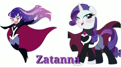 Size: 1280x720 | Tagged: artist needed, safe, derpibooru import, rarity, dc superhero girls, image, png, youtube link, zatanna