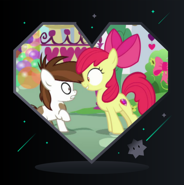 Size: 1280x1284 | Tagged: safe, artist:3d4d, derpibooru import, edit, edited screencap, screencap, apple bloom, pipsqueak, the break up breakdown, image, pipbloom, png, shipping, valentine's day card