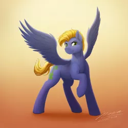 Size: 1024x1024 | Tagged: safe, artist:novaintellus, derpibooru import, oc, oc:lucky music, unofficial characters only, pegasus, pony, colored, image, jpeg, male, pegasus oc, simple background, solo, wings
