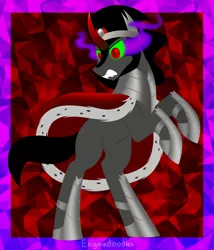 Size: 900x1050 | Tagged: safe, artist:enigmadoodles, derpibooru import, king sombra, pony, dark magic, image, magic, png, rearing, solo