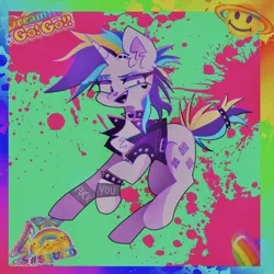 Size: 1242x1242 | Tagged: safe, artist:blairvonglitter, derpibooru import, rarity, unicorn, alternate hairstyle, image, jpeg, punk, raripunk, solo