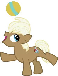 Size: 3000x3937 | Tagged: safe, artist:cloudyglow, derpibooru import, earth pony, pony, secret of my excess, ball, colt, happy, image, lickety split (g4), looking up, male, open mouth, png, simple background, solo, transparent background, vector