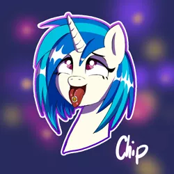 Size: 1200x1200 | Tagged: safe, artist:plaguemare, derpibooru import, vinyl scratch, pony, unicorn, ahegao, bust, drawthread, drugs, female, image, lsd, open mouth, png, portrait, solo, tongue out