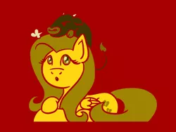 Size: 1800x1350 | Tagged: safe, artist:flutterluv, derpibooru import, fluttershy, bull, pegasus, pony, chinese new year, chinese zodiac, cute, image, jpeg, lunar new year, lying down, ox, prone, red background, shyabetes, simple background, year of the ox