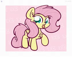 Size: 3250x2560 | Tagged: safe, artist:kimjoman, derpibooru import, fluttershy, pegasus, pony, :p, chest fluff, cute, ear fluff, female, image, jpeg, mare, raised hoof, shyabetes, solo, tongue out