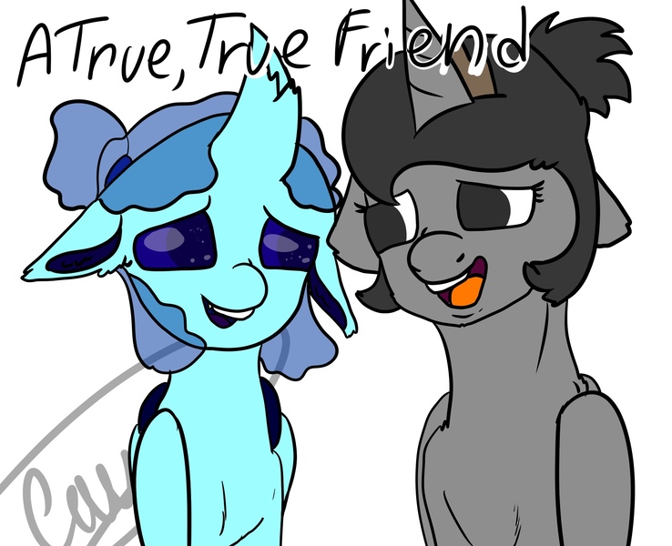 Size: 1600x1300 | Tagged: safe, artist:sasha2284, derpibooru import, oc, unofficial characters only, changedling, changeling, unicorn, bust, changedling oc, changeling oc, duo, floppy ears, horn, image, jpeg, open mouth, simple background, smiling, unicorn oc, white background