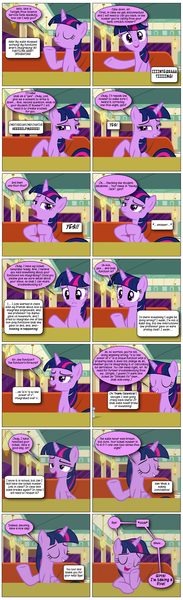 Size: 868x2844 | Tagged: safe, artist:dziadek1990, derpibooru import, edit, edited screencap, screencap, top marks, twilight sparkle, oc, oc:smoky jack, the saddle row review, comic, conversation, dialogue, fibonacci sequence, image, math, offscreen character, panic, png, screencap comic, slice of life, tech support, text, word balloon