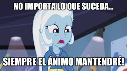 Size: 1280x720 | Tagged: safe, derpibooru import, edit, edited screencap, screencap, trixie, equestria girls, guitar centered, rainbow rocks, caption, dragon ball z, image, image macro, imgflip, jpeg, ricardo silva, sad, spanish, text