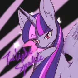 Size: 1063x1063 | Tagged: source needed, safe, artist:eric0999, derpibooru import, twilight sparkle, twilight sparkle (alicorn), alicorn, pony, bust, cutie mark background, ear fluff, eyebrows visible through hair, female, hoof on chest, image, mare, name, png, portrait, raised hoof, solo, spread wings, three quarter view, wings