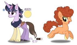 Size: 1763x1039 | Tagged: safe, artist:purplepotato04, derpibooru import, oc, unofficial characters only, earth pony, hybrid, pony, image, interspecies offspring, magical gay spawn, male, offspring, one eye closed, parent:big macintosh, parent:cheese sandwich, parent:discord, parent:twilight sparkle, parents:discolight, parents:mac n cheese, png, simple background, stallion, transparent background, wink